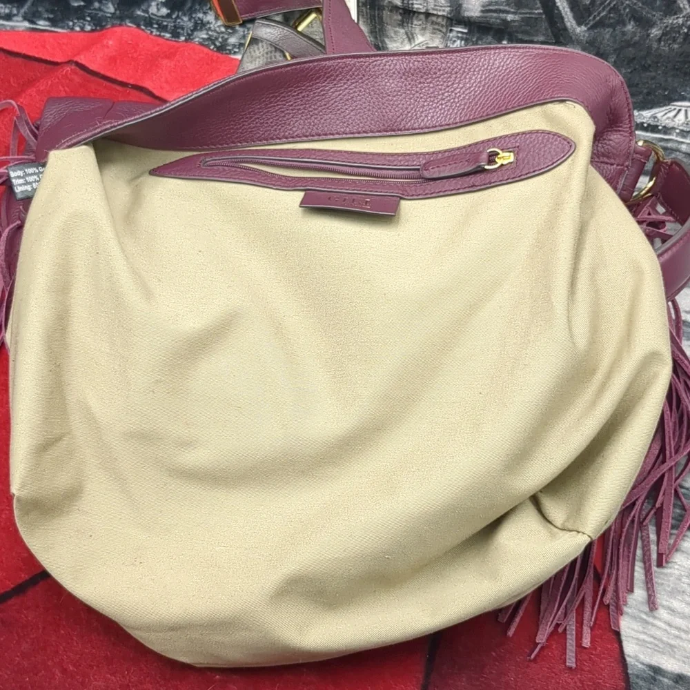 G.I.L.I. Burgundy Leather Hobo Bag